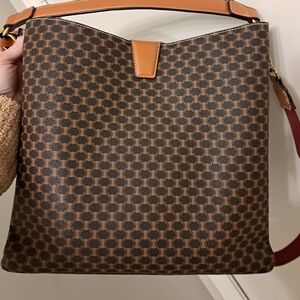 Brown Patterned Shoulder Bag